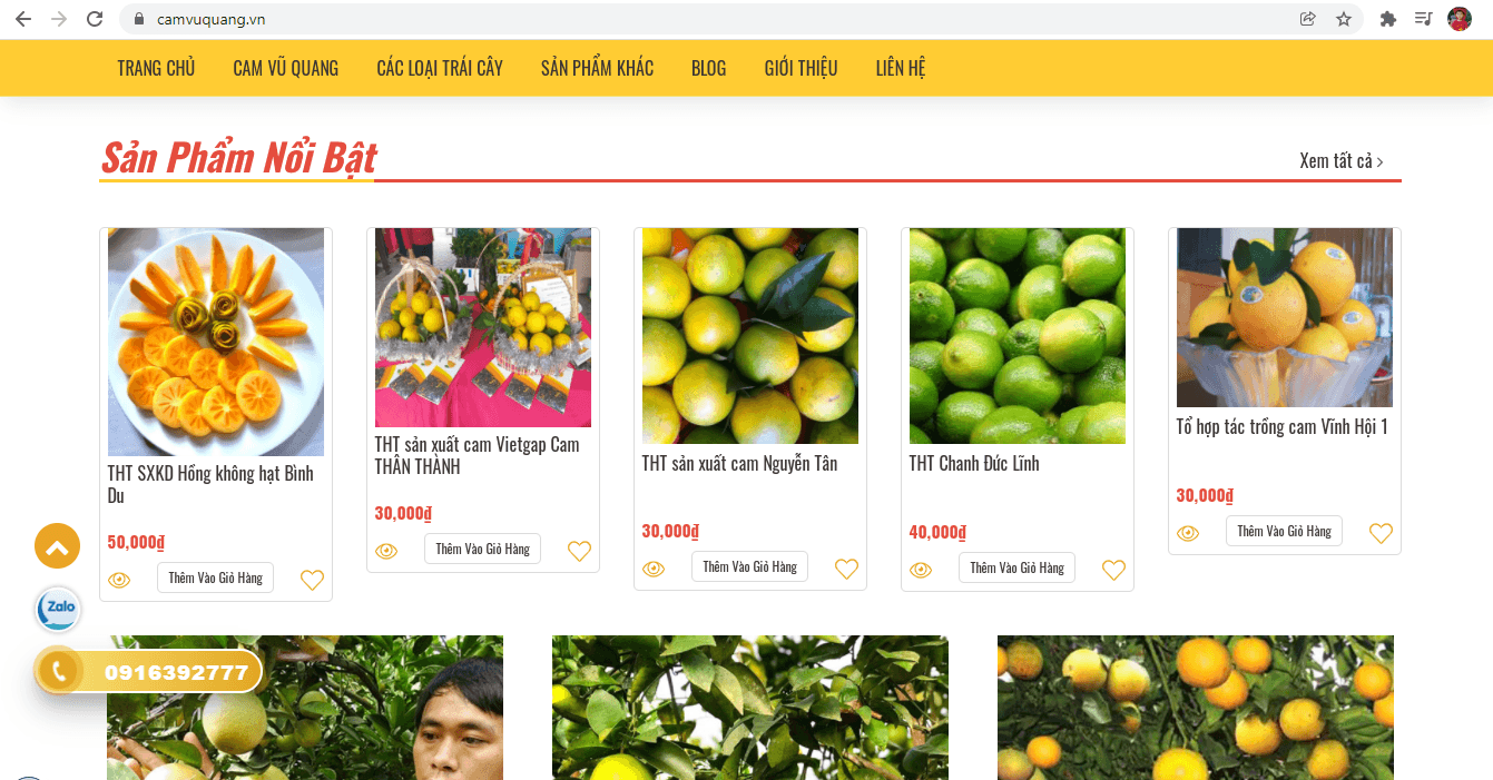 website tmđt nông nghiệp