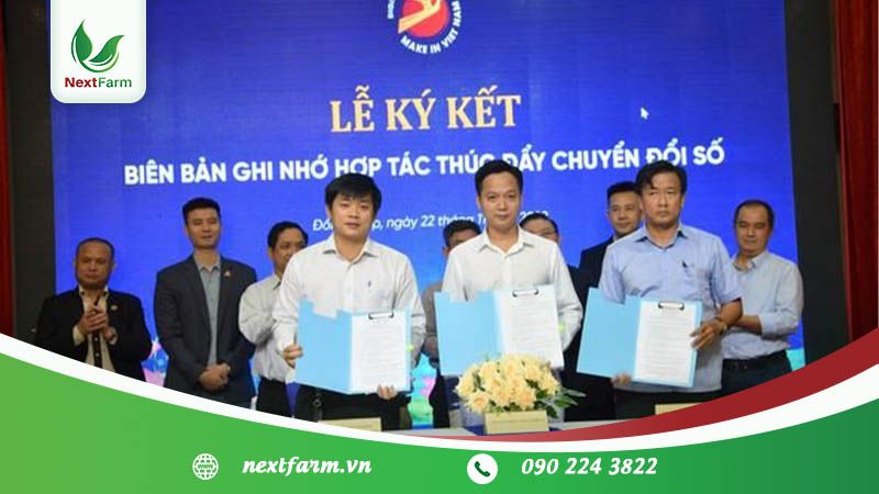 lễ ký kết bien bản CRO NextFarm với Đồng Tháp 