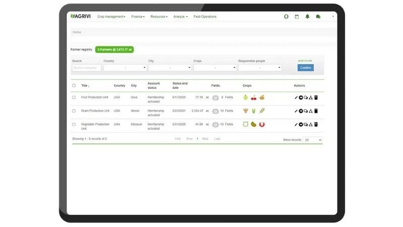 Phần mềm quản lý nông nghiệp Agrivi
