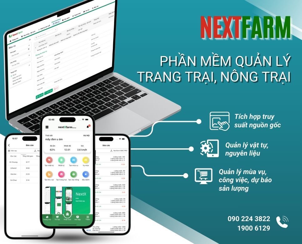 Phần mềm quản lý trang trại nông trại NextFarm