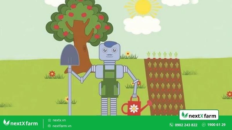 robot tưới cây tự động